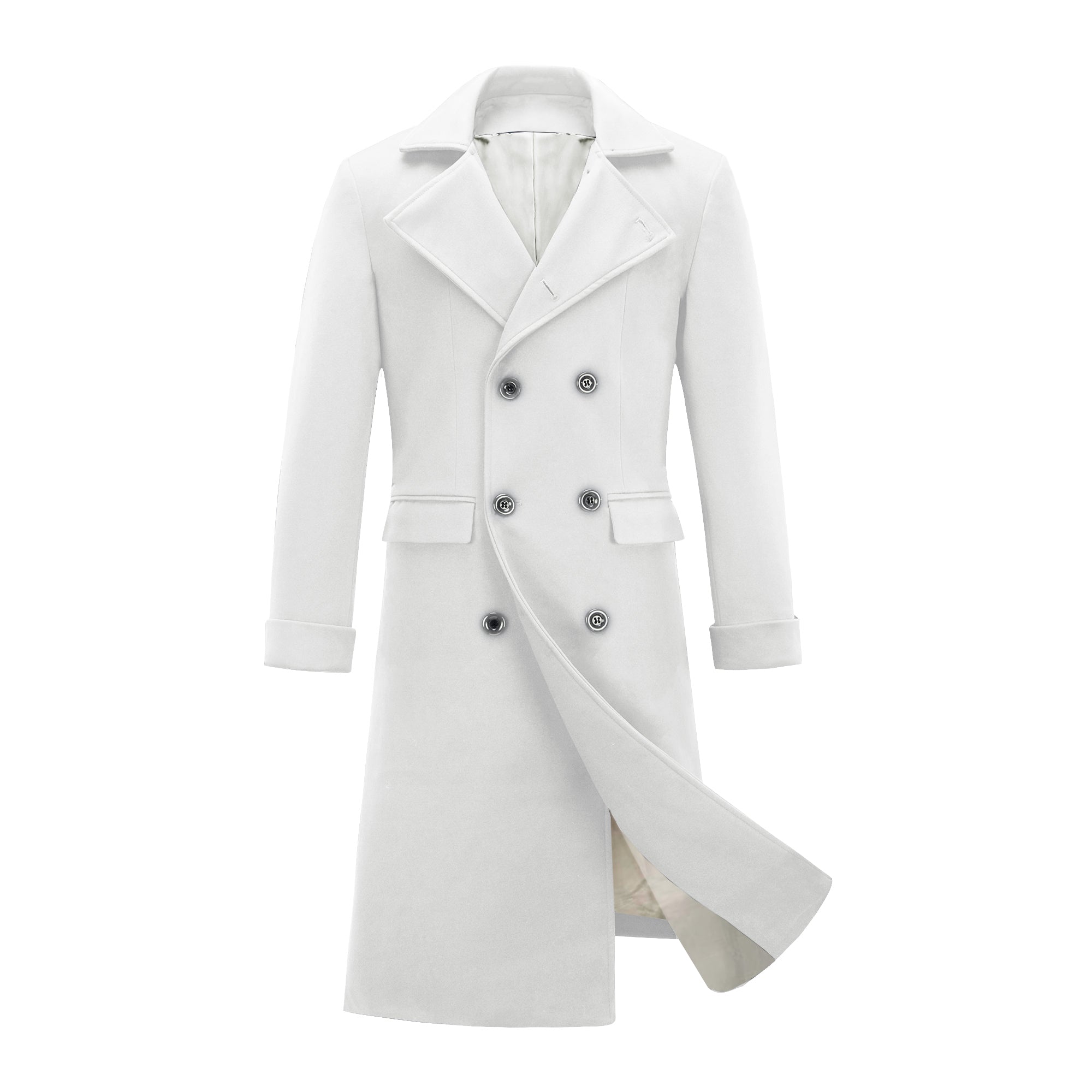 最終価格 Pea Coat White gypsohila INVACHI Mens Pea Coat – INVACHI SHOP