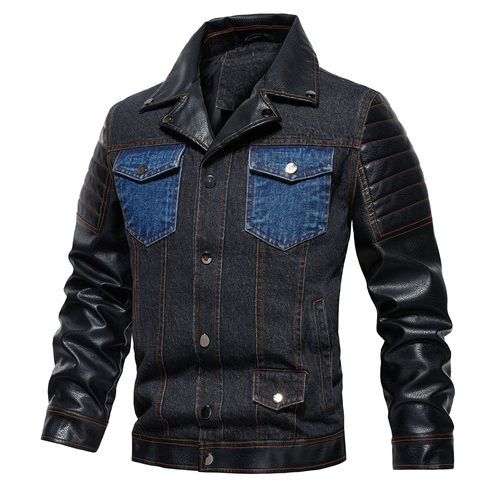 INVACHI Denim Jacket with PU