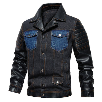 INVACHI Denim Jacket with PU
