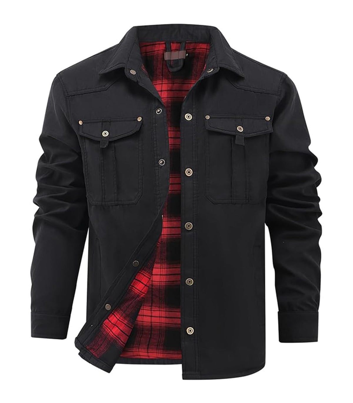 INVACHI Plaid Shirt Jacket