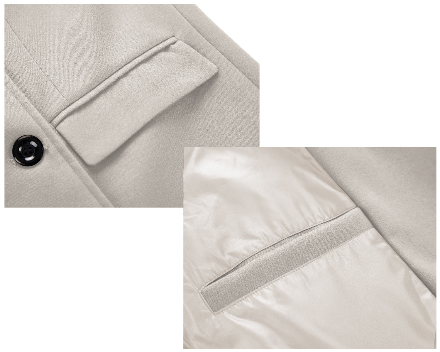 INVACHI Mens Pea Coat