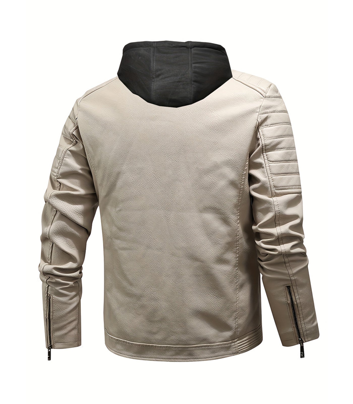 INVACHI Hooded Leather Jacket