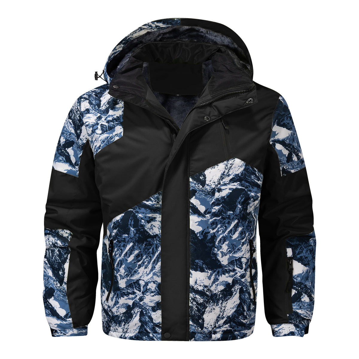 INVACHI Men's Fleece Lined Ski Jacket Water and Windproof Winter Coat