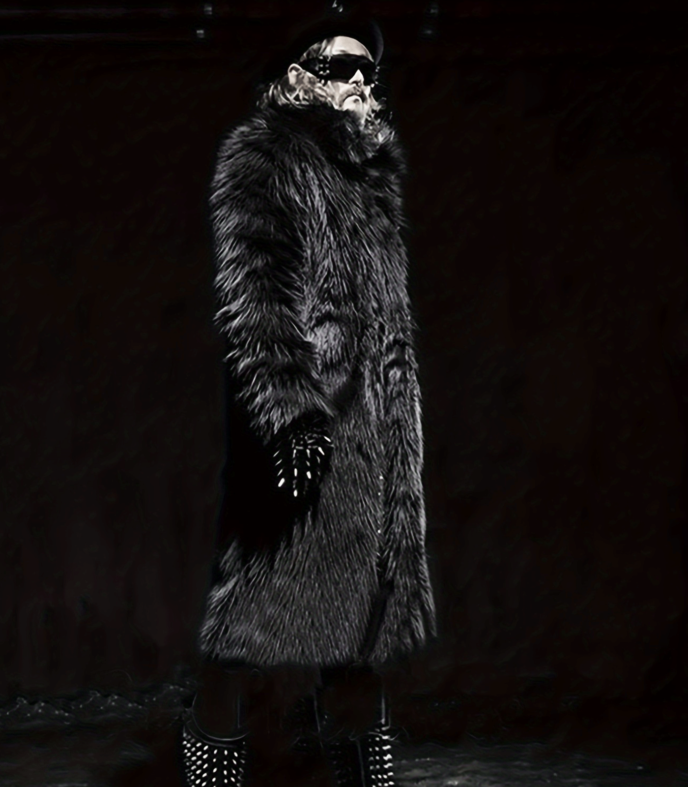 INVACHI Men's Vinatge Fur Coat
