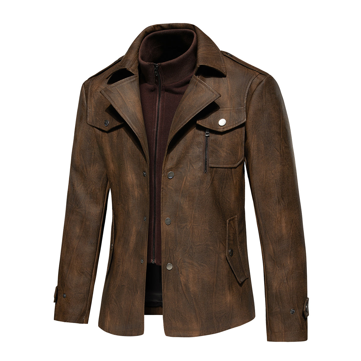 INVACHI Vintage Leather Jacket