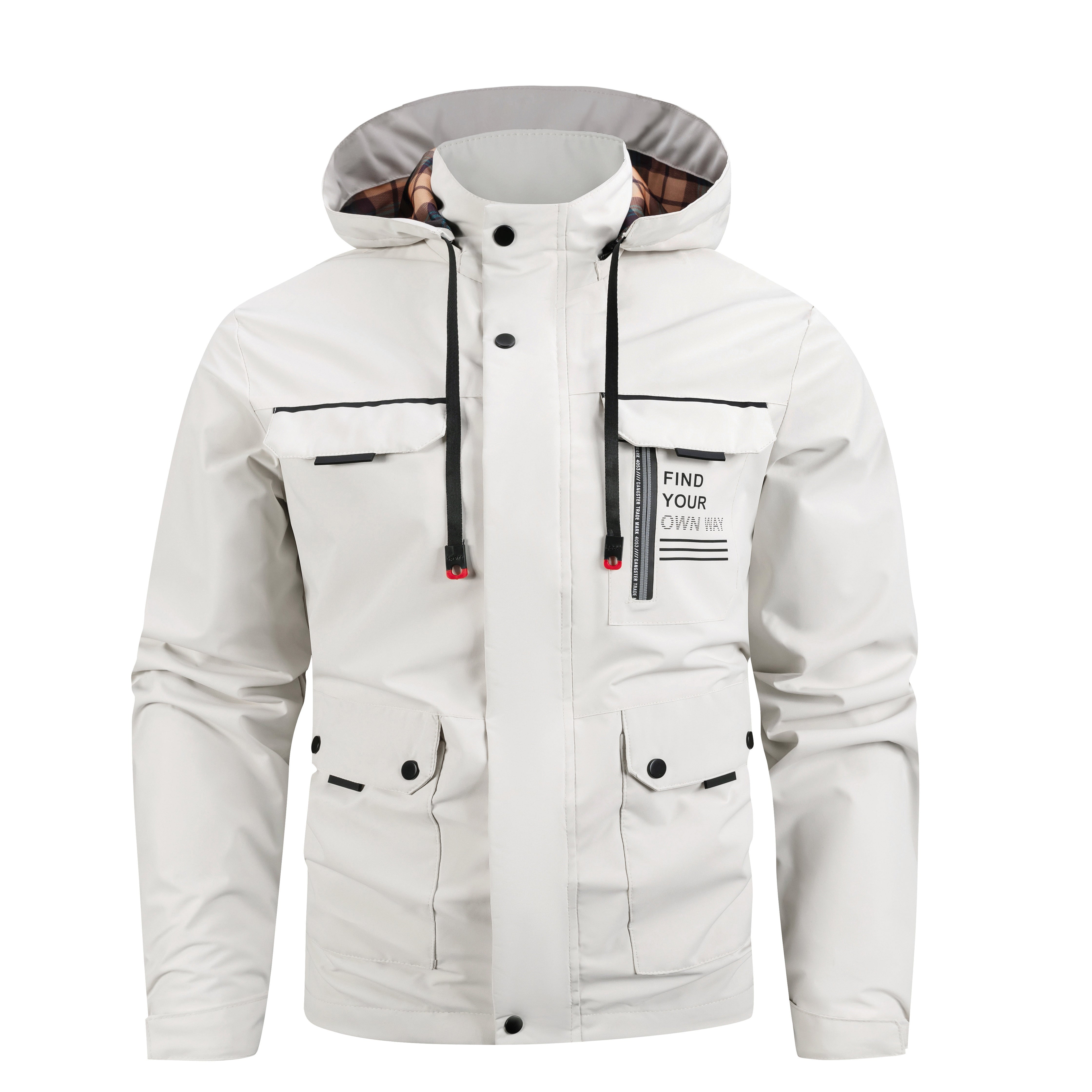 Lightweight Men's Jacket With Hood For Outdoor, Travel, Hiking, Windbreaker, Versatile, Stylish Design