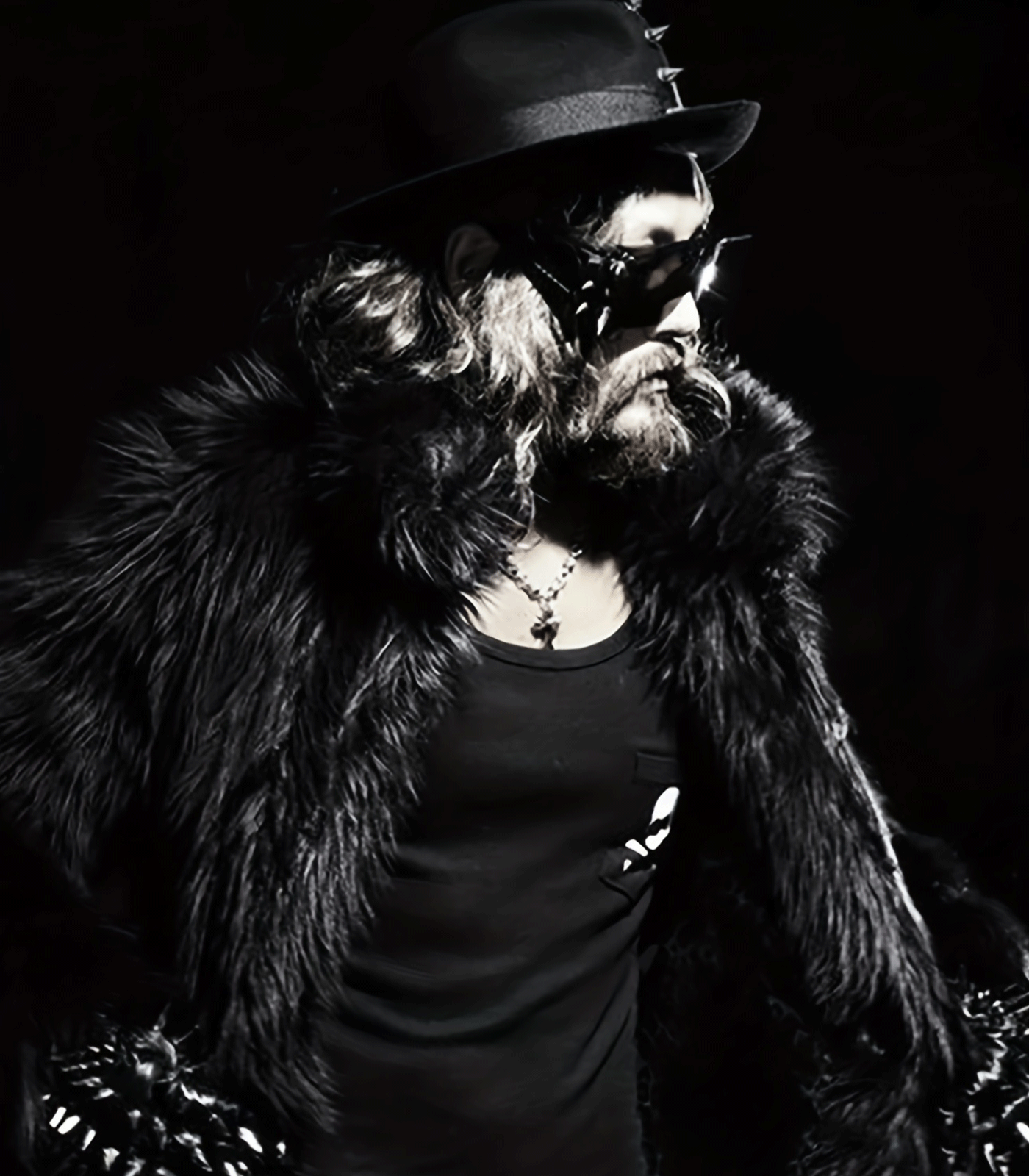 INVACHI Men's Vinatge Fur Coat