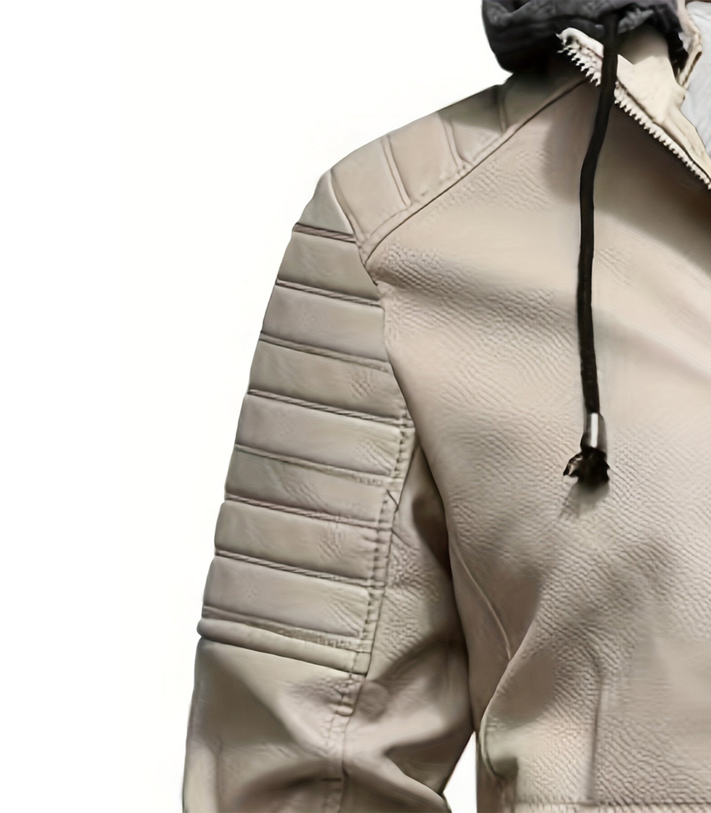 INVACHI Hooded Leather Jacket