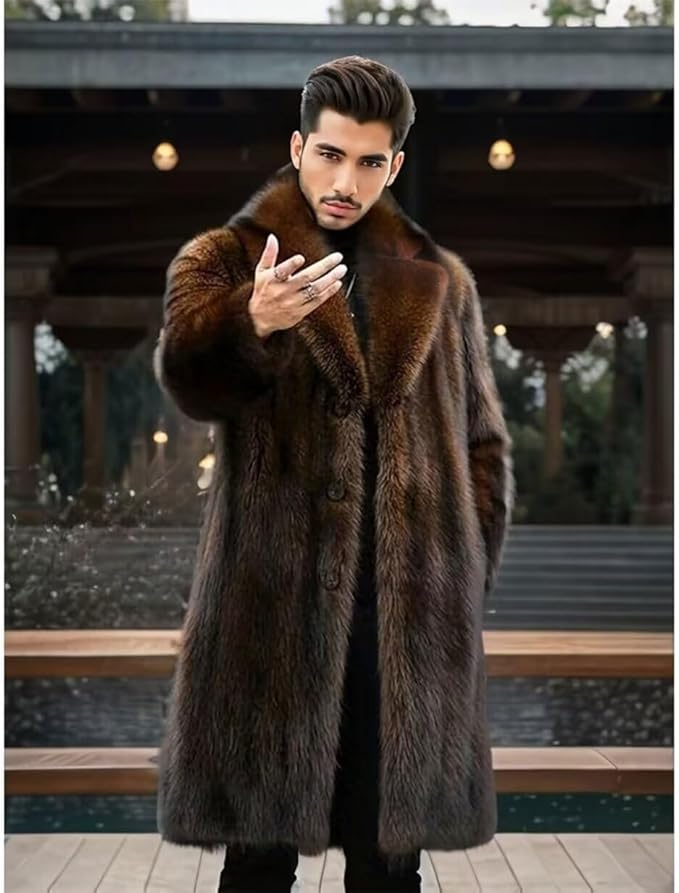 INVACHI Mens Faux Fur Coat (Notch Lapel) – INVACHI SHOP