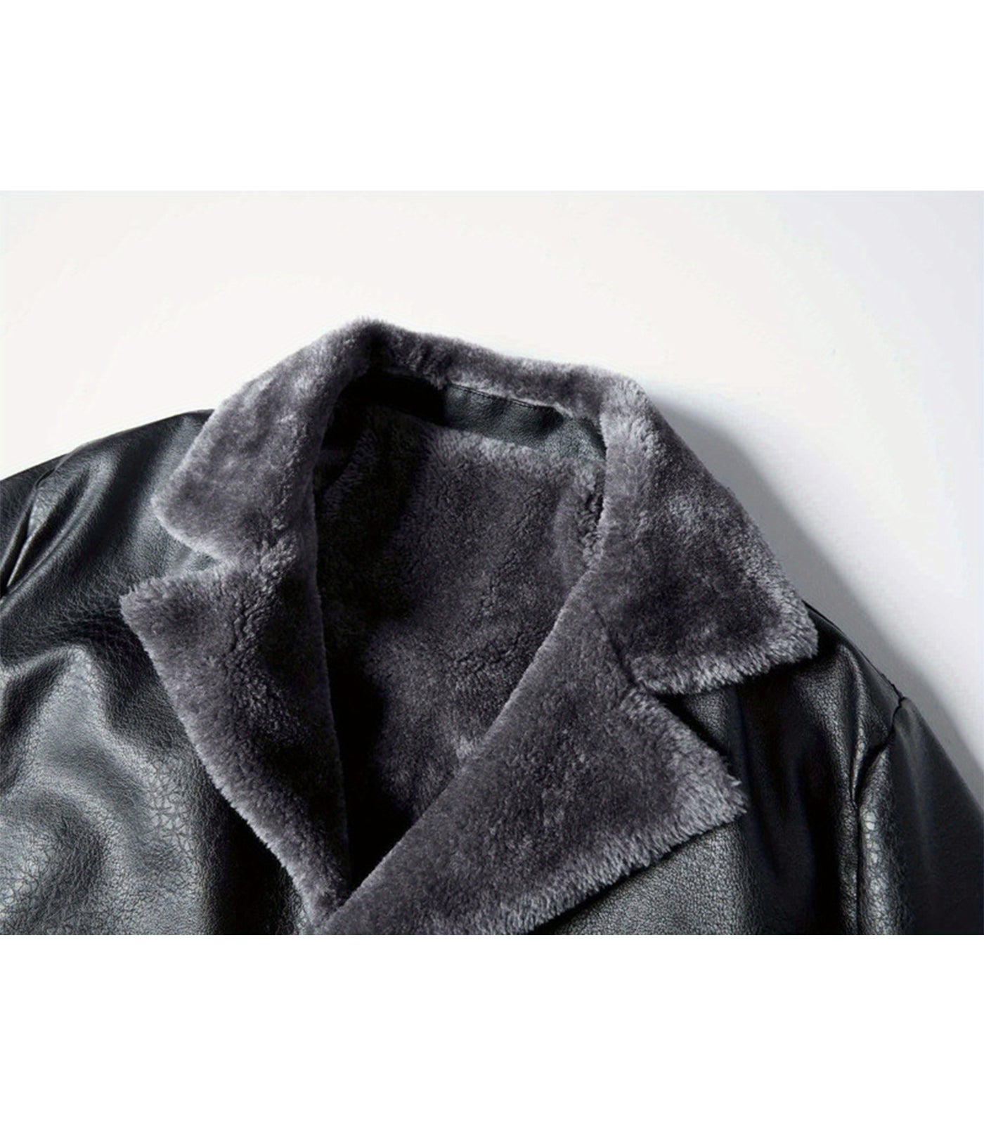 INVACHI Mid-Length Leather Jacket