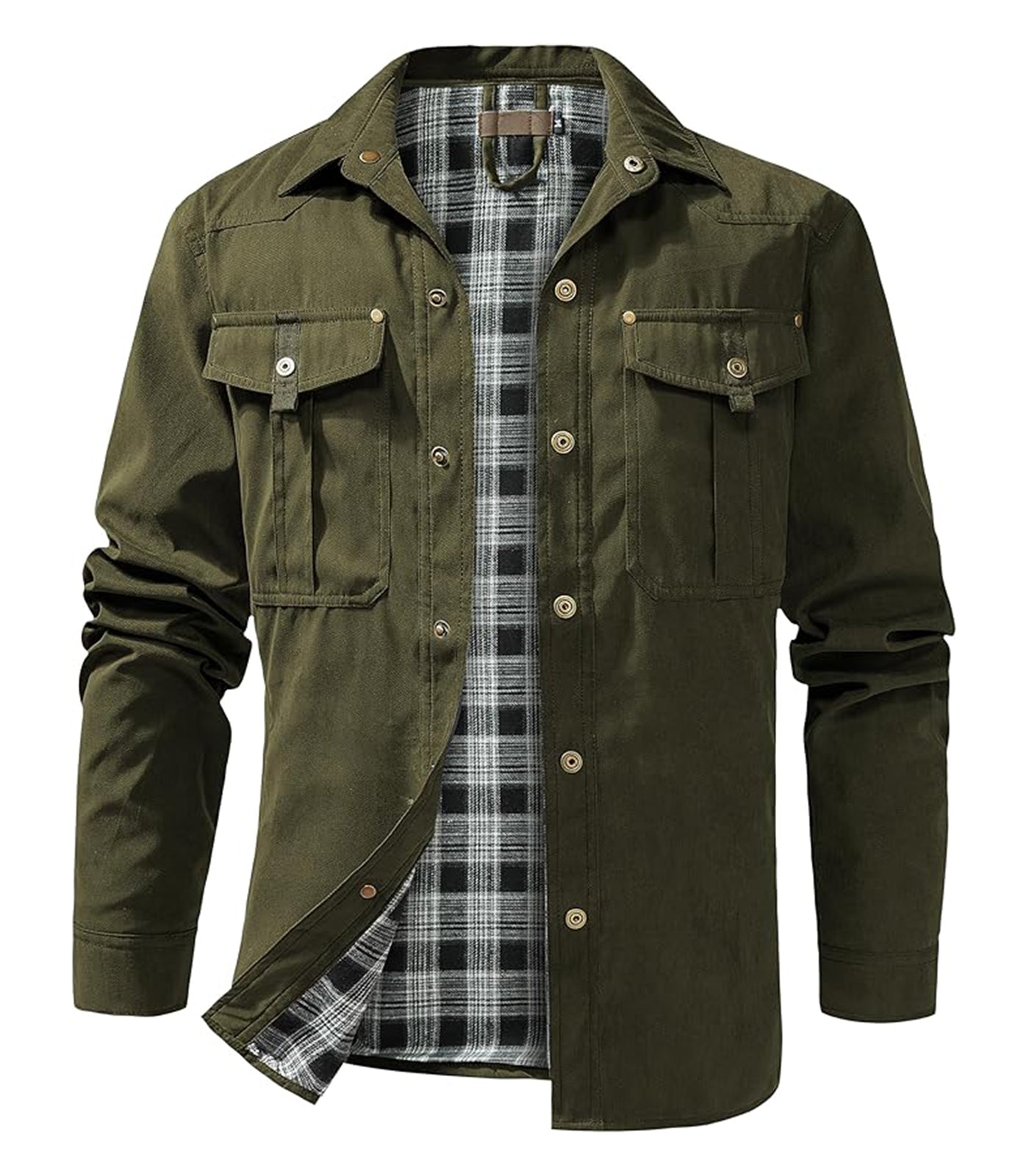 INVACHI Plaid Shirt Jacket