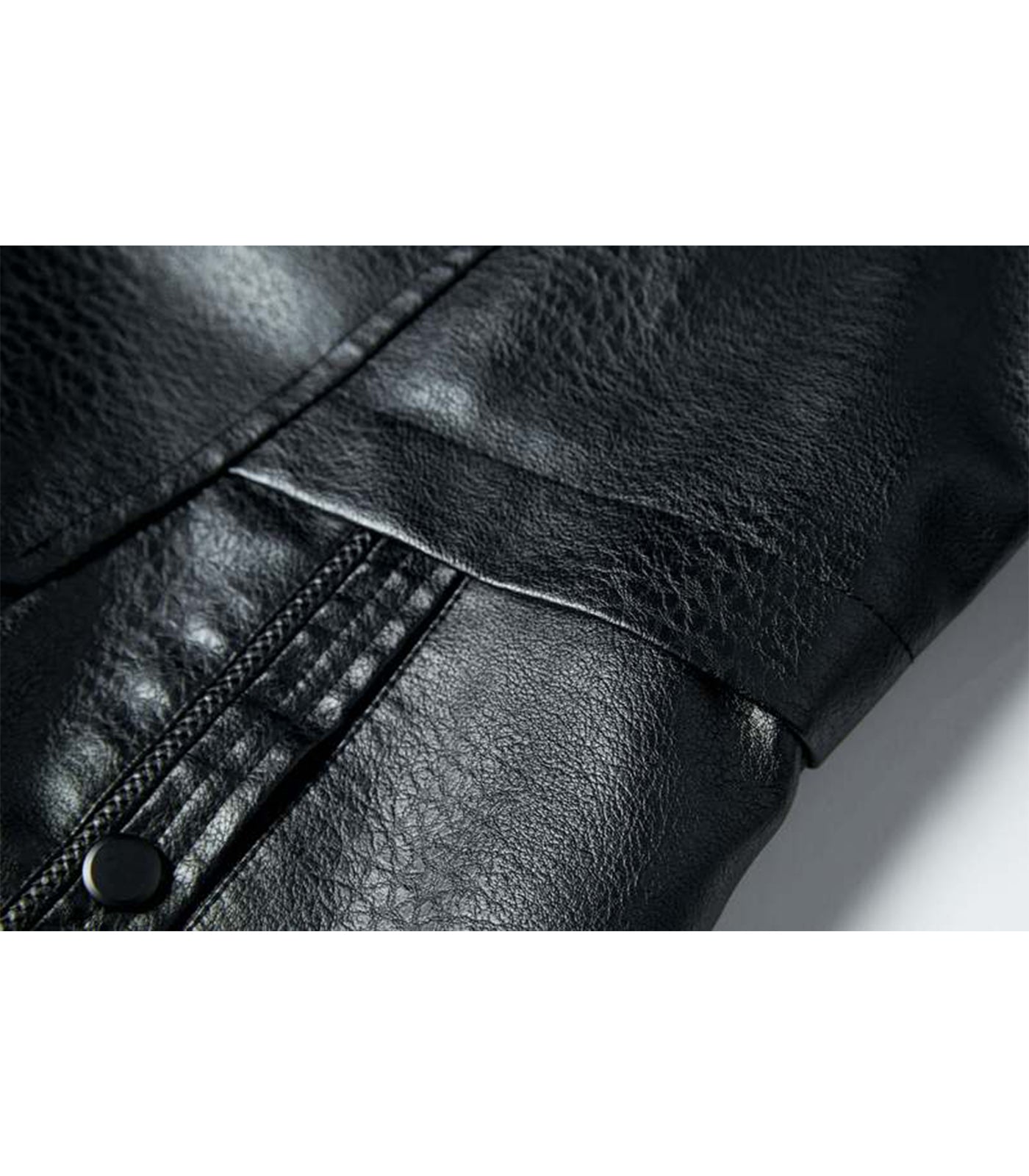 INVACHI Mid-Length Leather Jacket