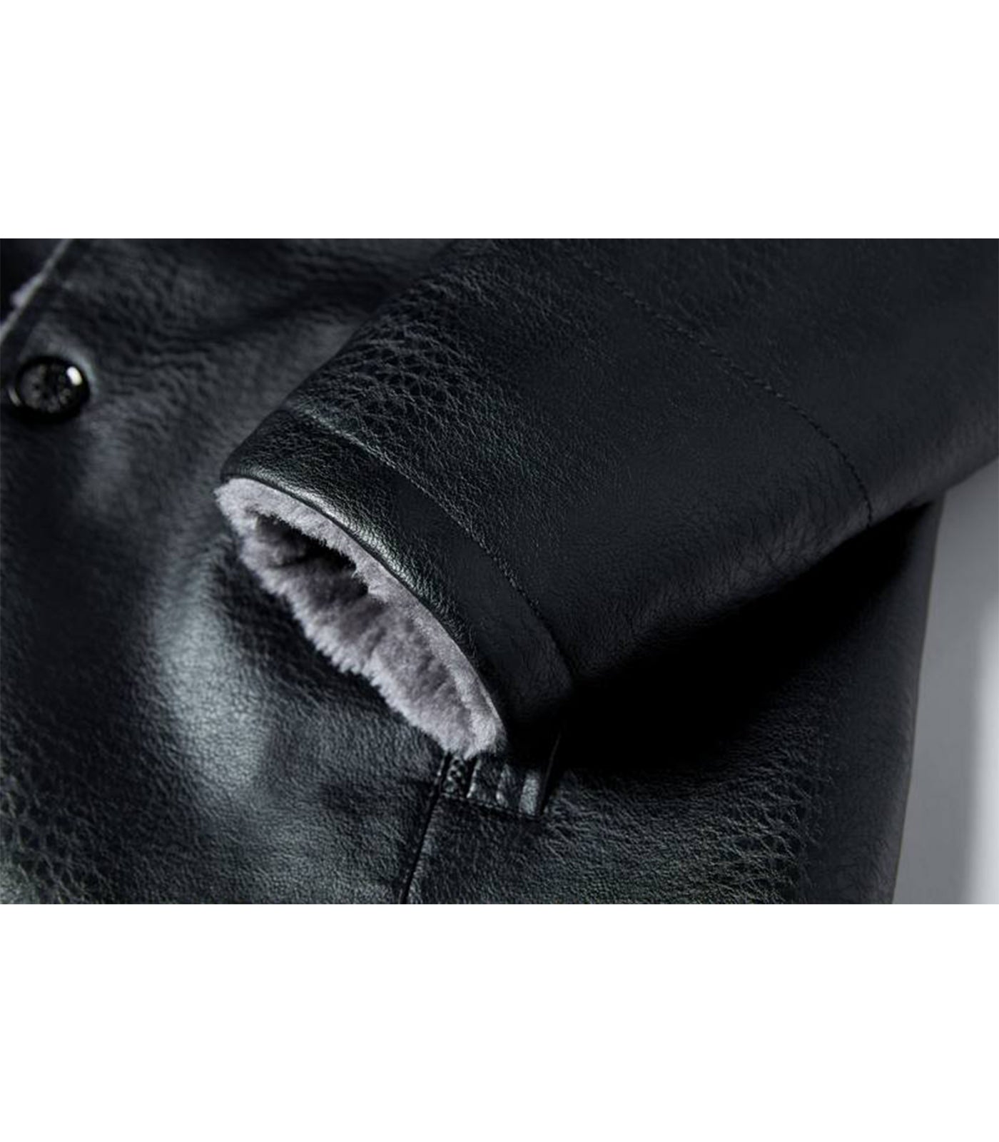 INVACHI Mid-Length Leather Jacket